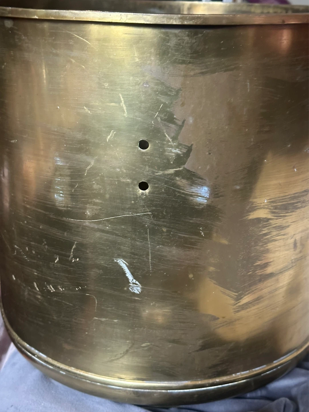 Large Mid century Chinese brass planter - photo 4