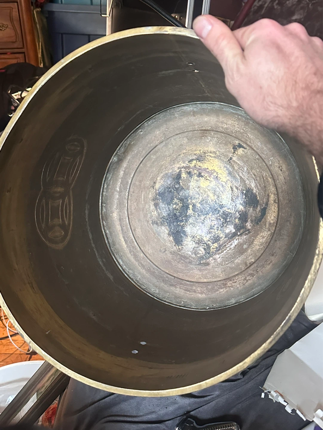 Large Mid century Chinese brass planter - photo 2