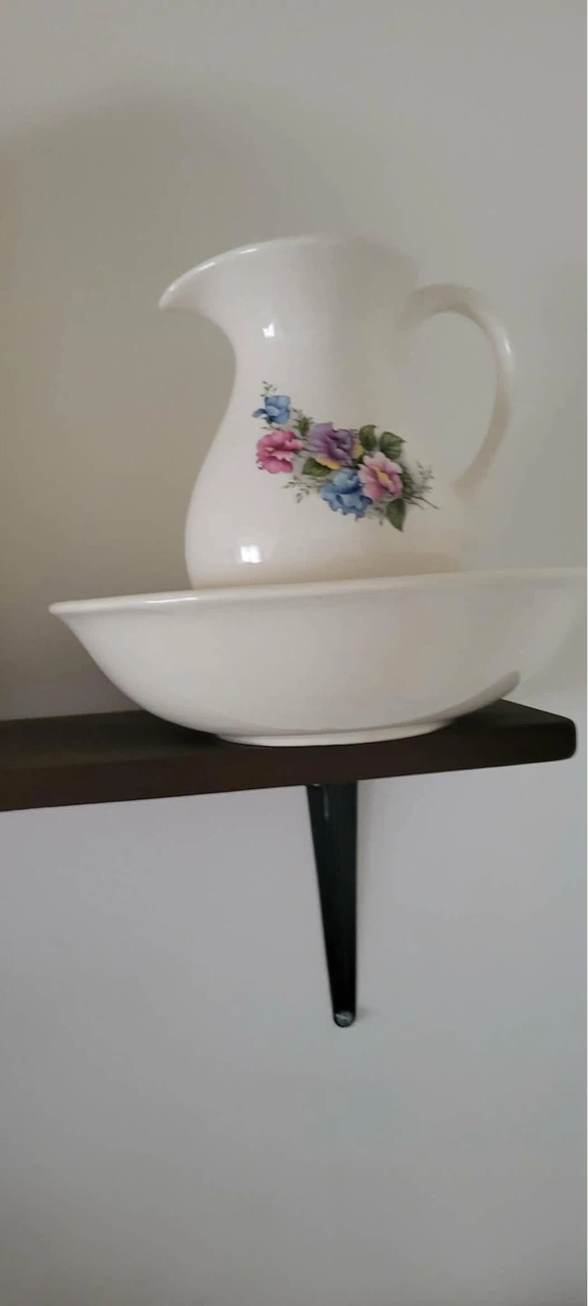 Vintage Floral Pitcher and Basin Set