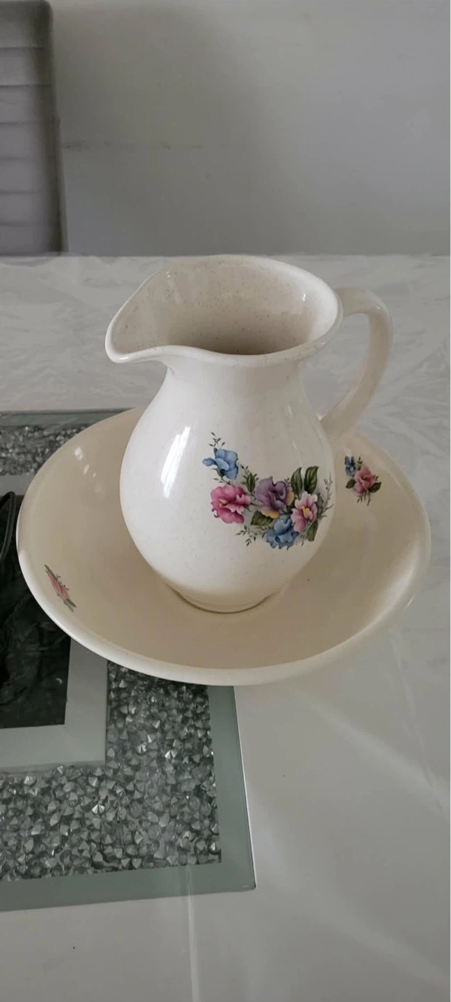 Vintage Floral Pitcher and Basin Set - photo 2