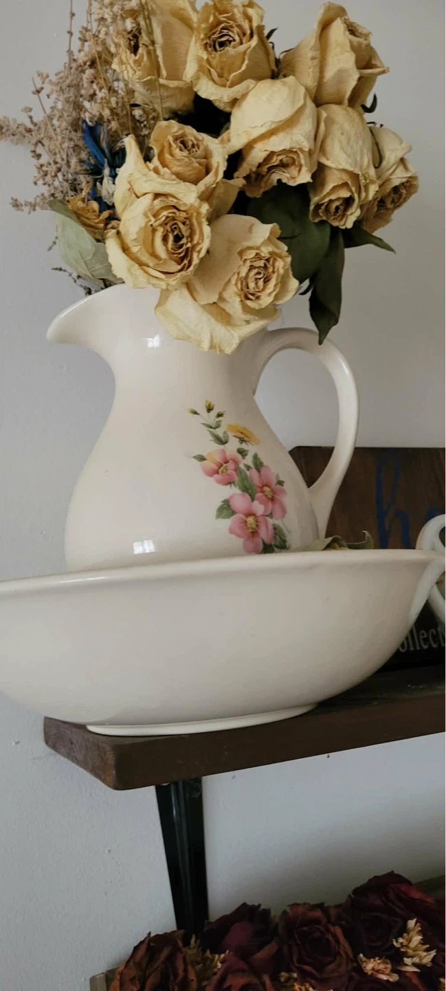 Vintage Floral Pitcher and Bowl Set - photo 3