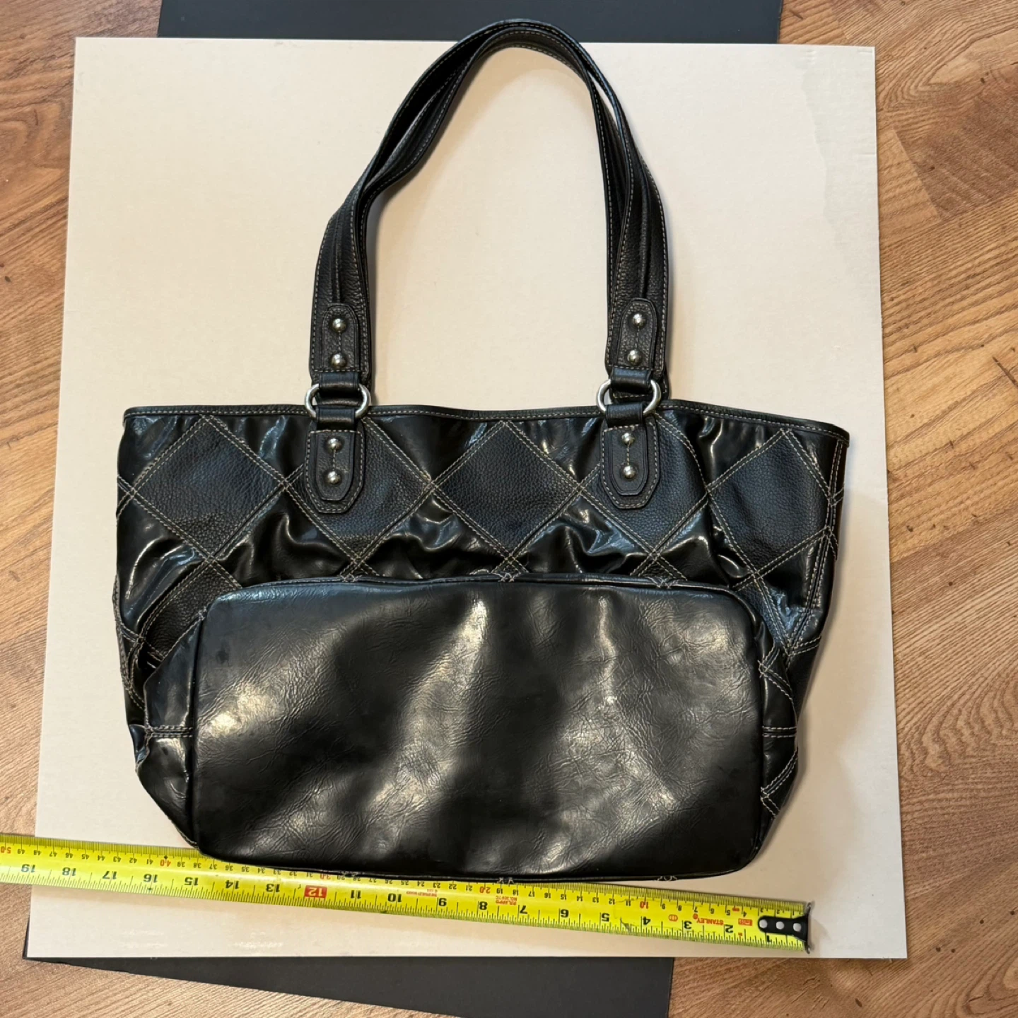 Tignanello black quilted tote bag - photo 5