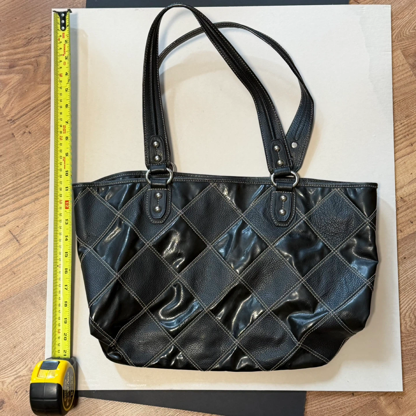 Tignanello black quilted tote bag - photo 2