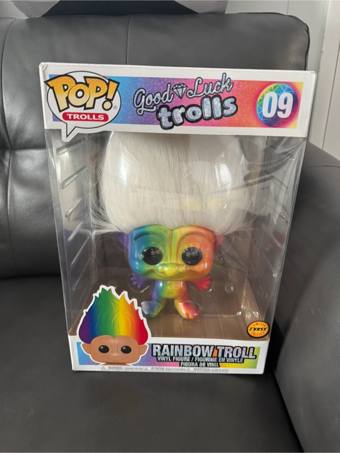 FUNKO POP ! RAINBOW TROLL 09 CHASE EDITION GOOD LUCK TROLLS 10"