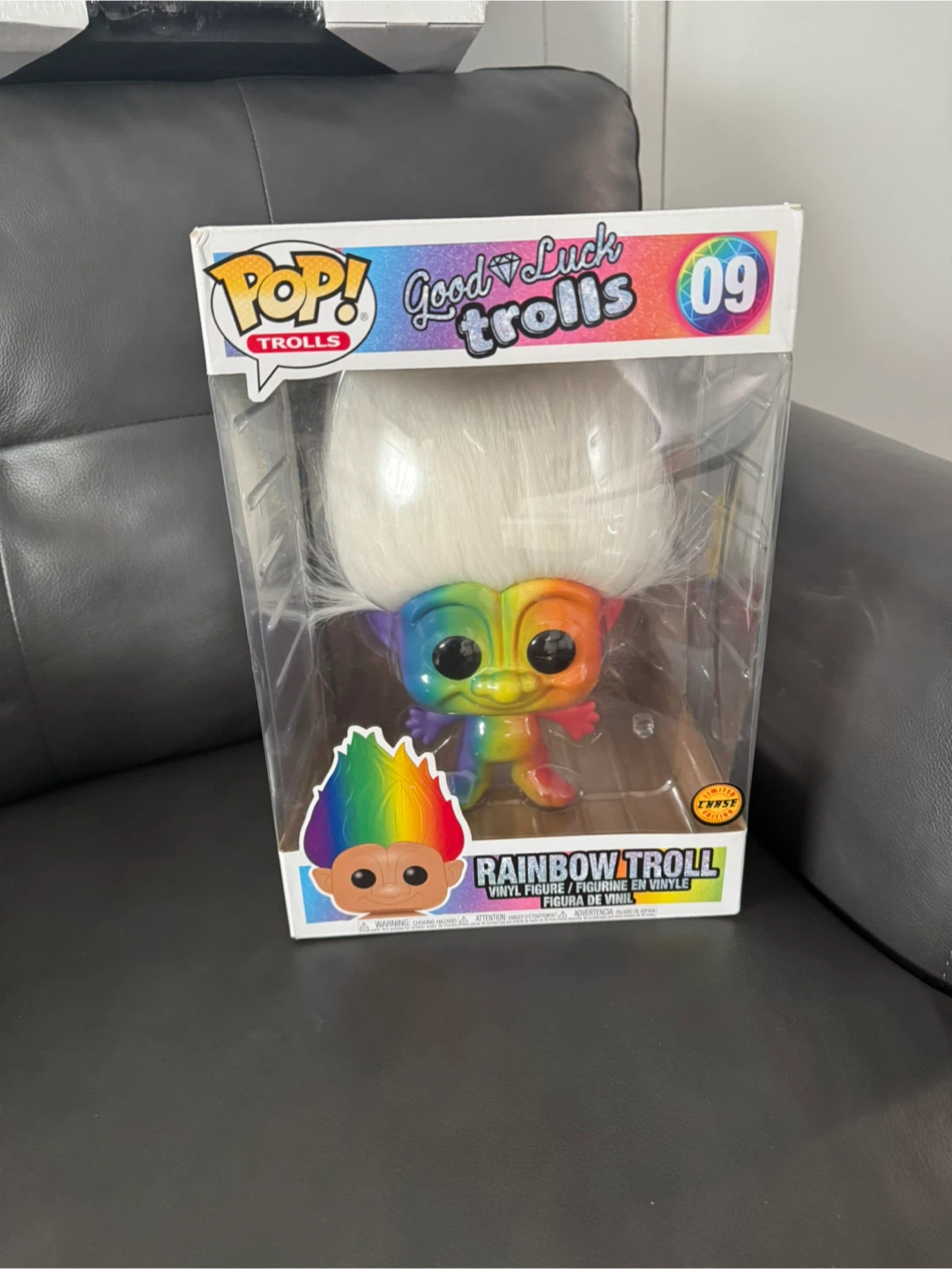 FUNKO POP ! RAINBOW TROLL 09 CHASE EDITION GOOD LUCK TROLLS 10" - photo 5