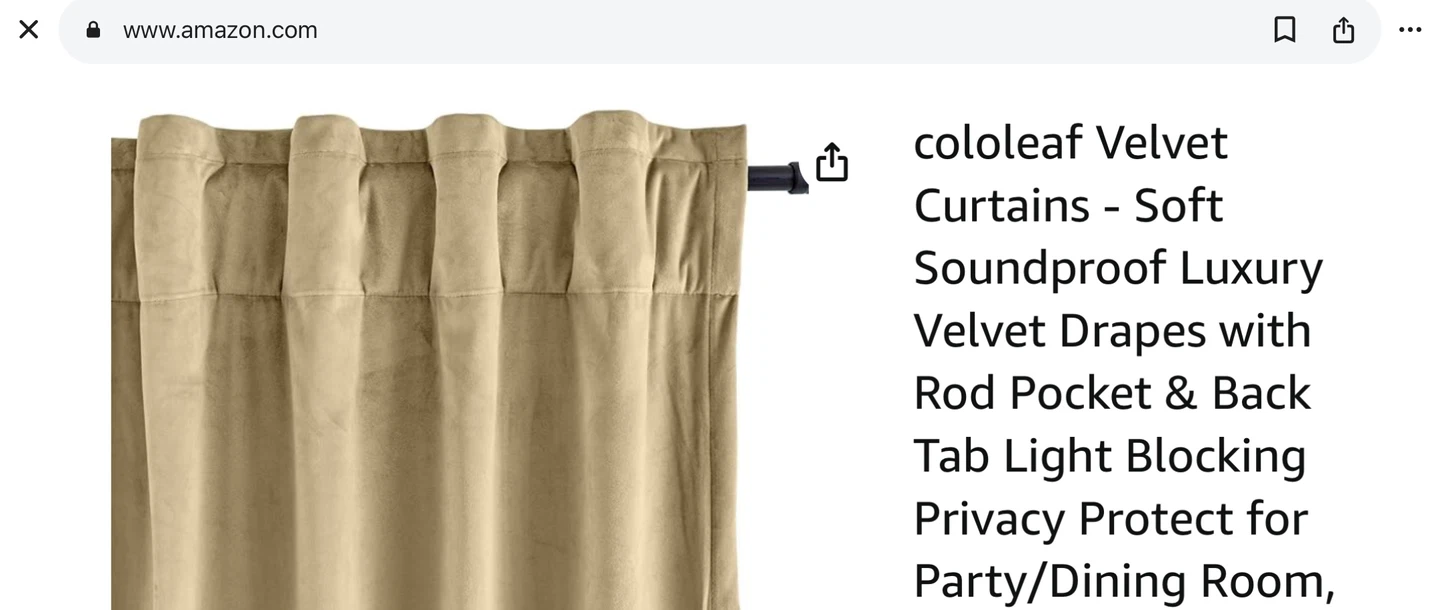 Classy long Velour lined  Curtains - Beige - photo 4