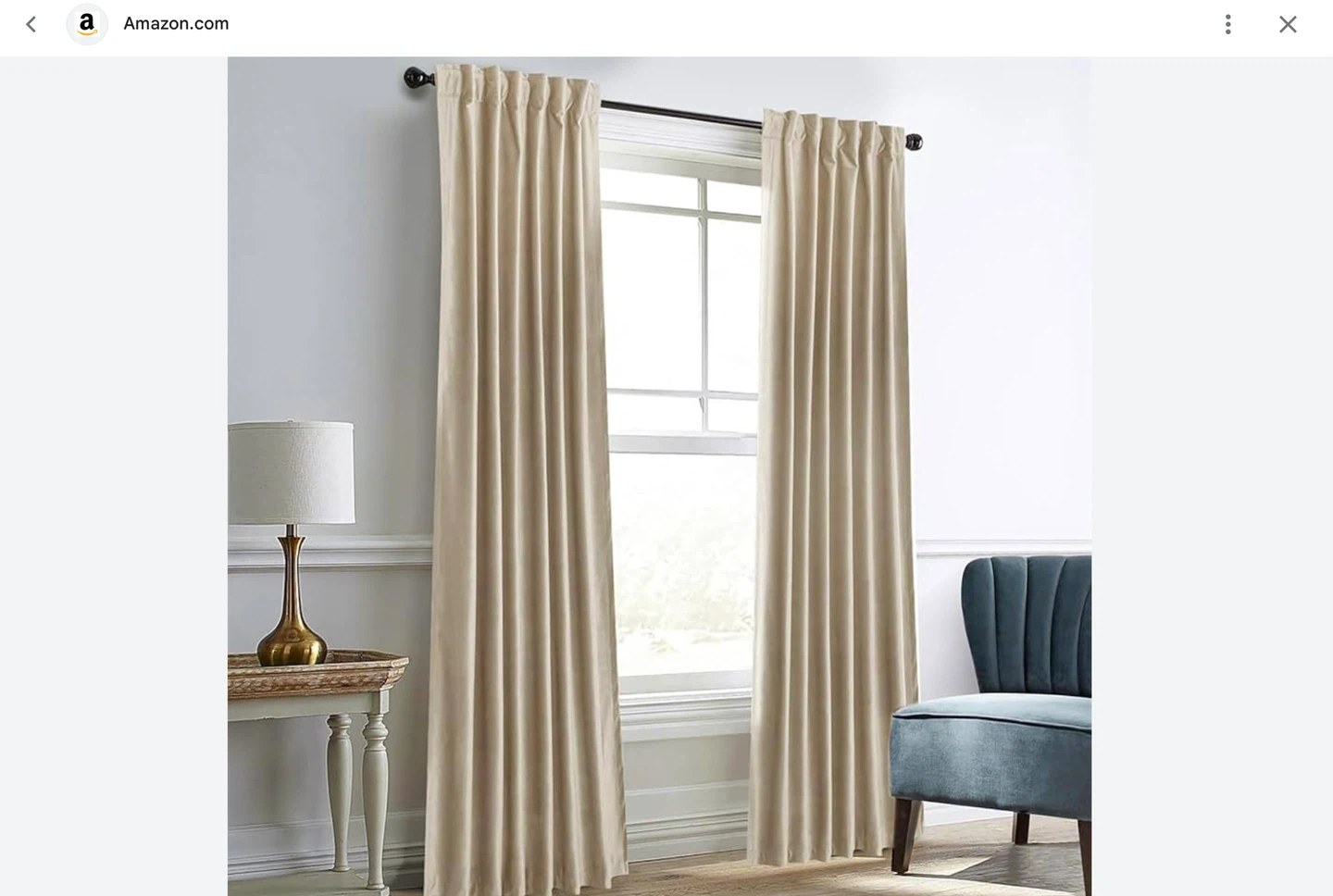 Classy long Velour lined  Curtains - Beige - photo 2