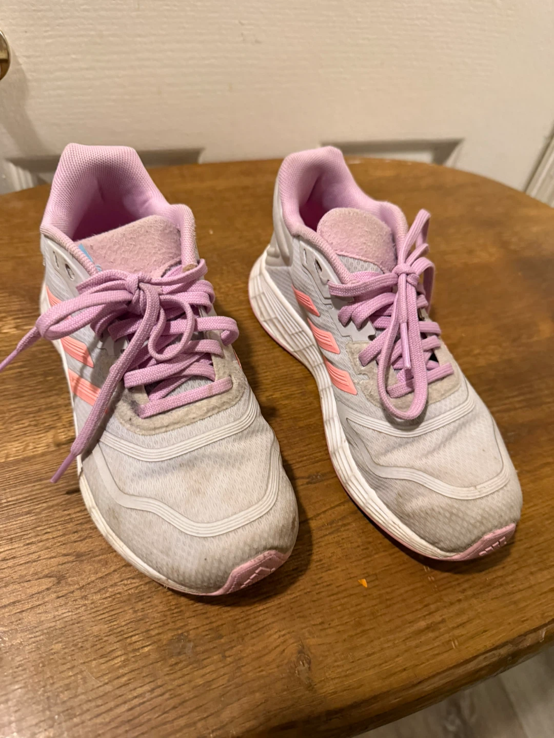 Adidas Lightmotion Running Shoes - Kids Size 2 - Pink/Grey