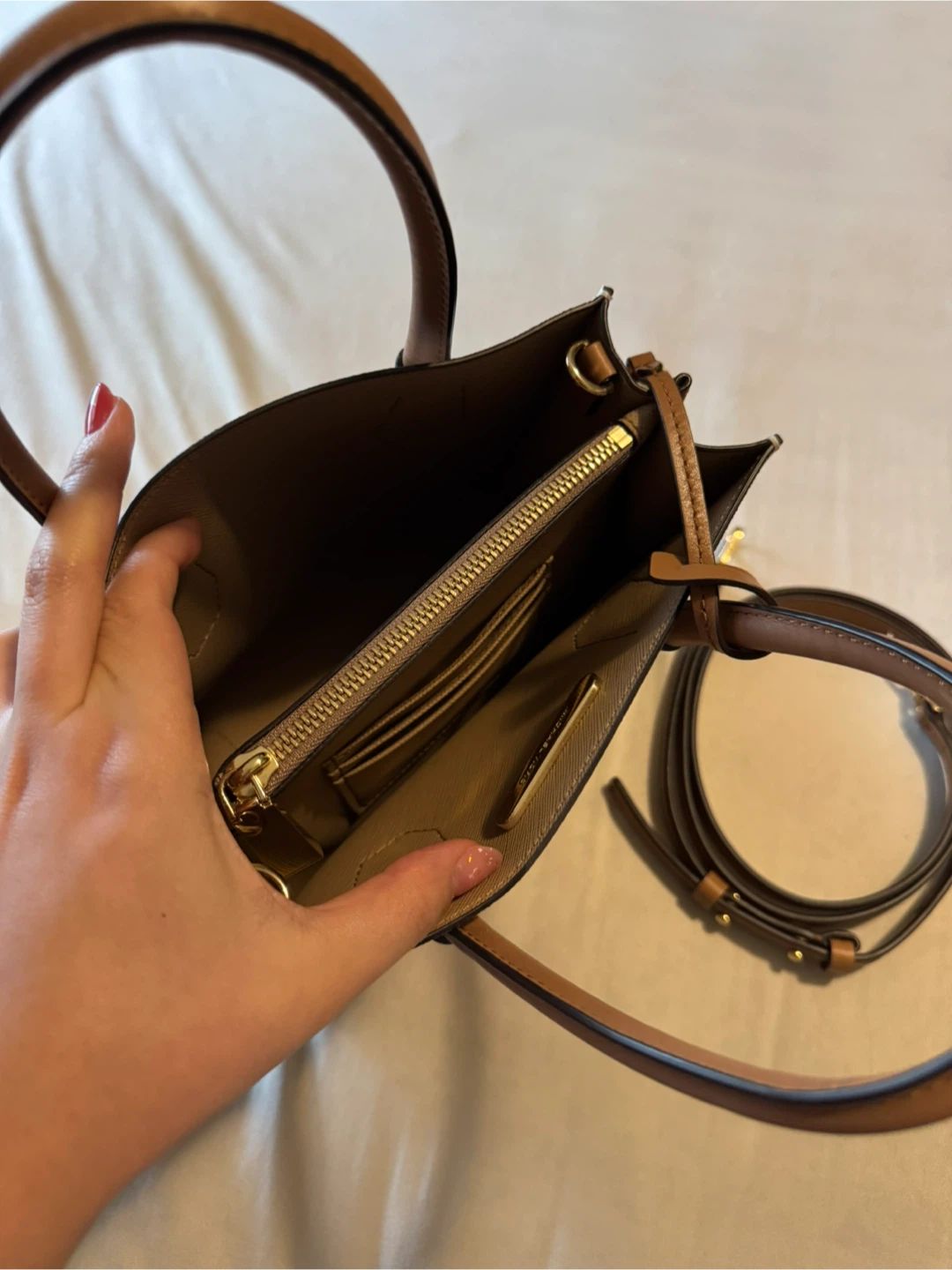 Michael Kors Logo Print Leather Satchel Handbag - photo 3