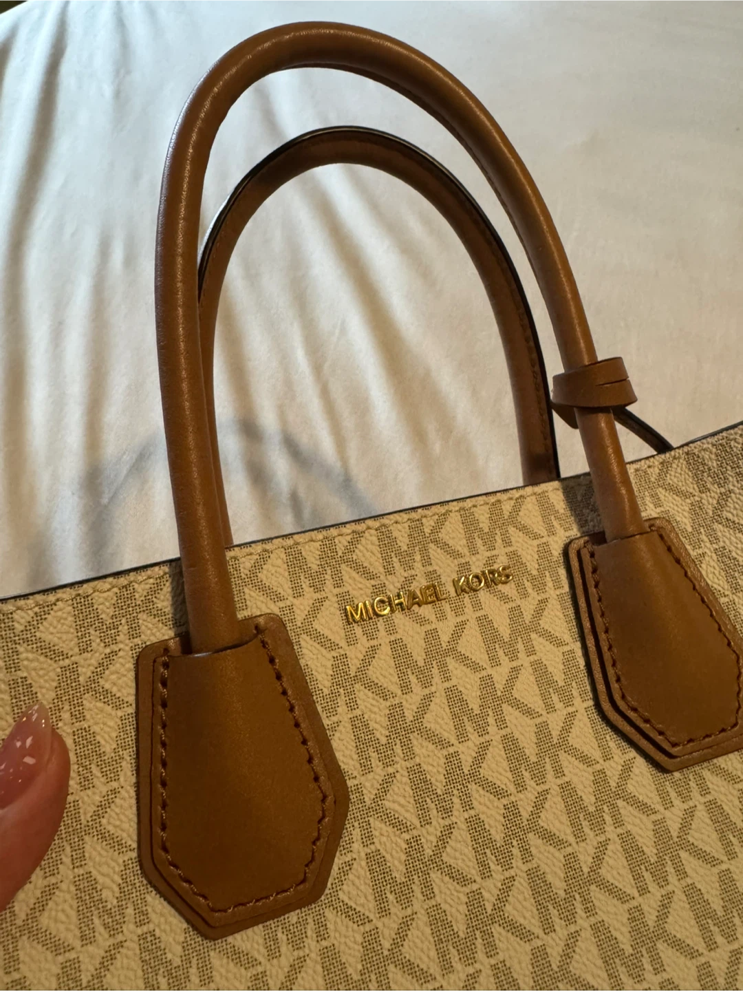 Michael Kors Logo Print Leather Satchel Handbag - photo 2