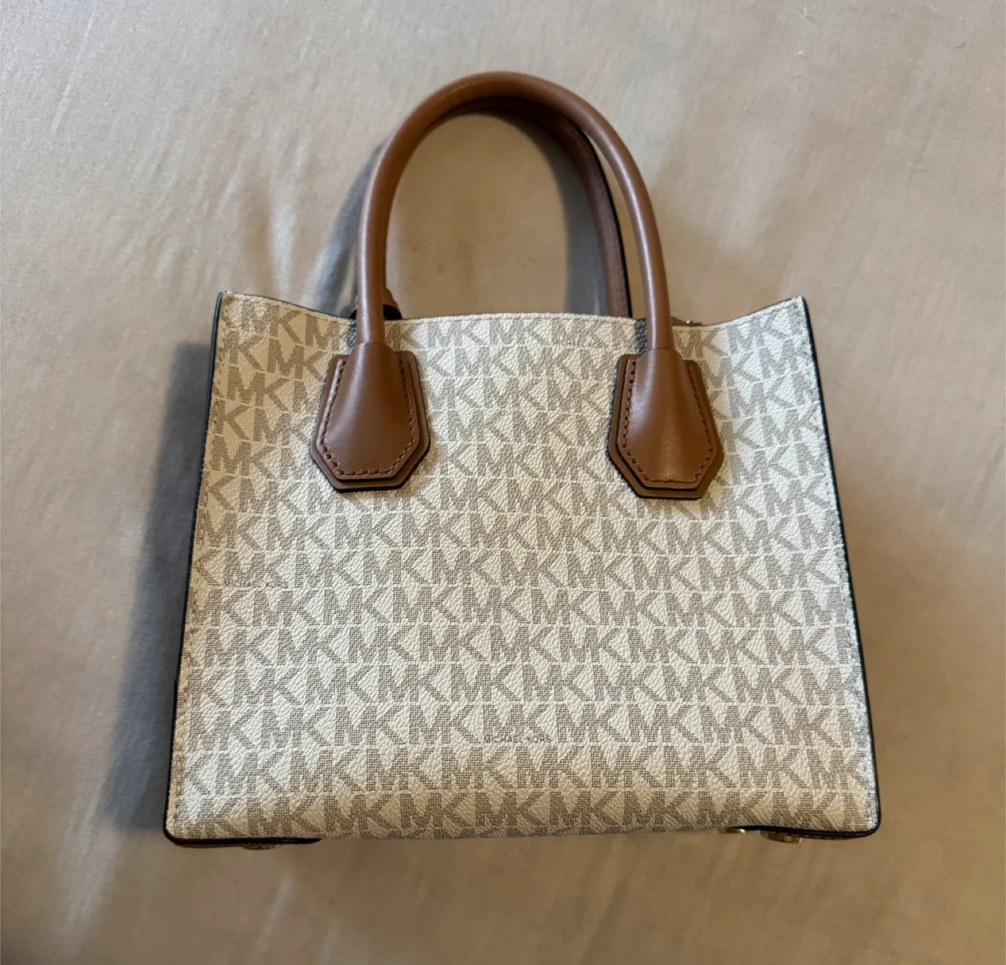 Michael Kors Logo Print Leather Satchel Handbag - photo 5