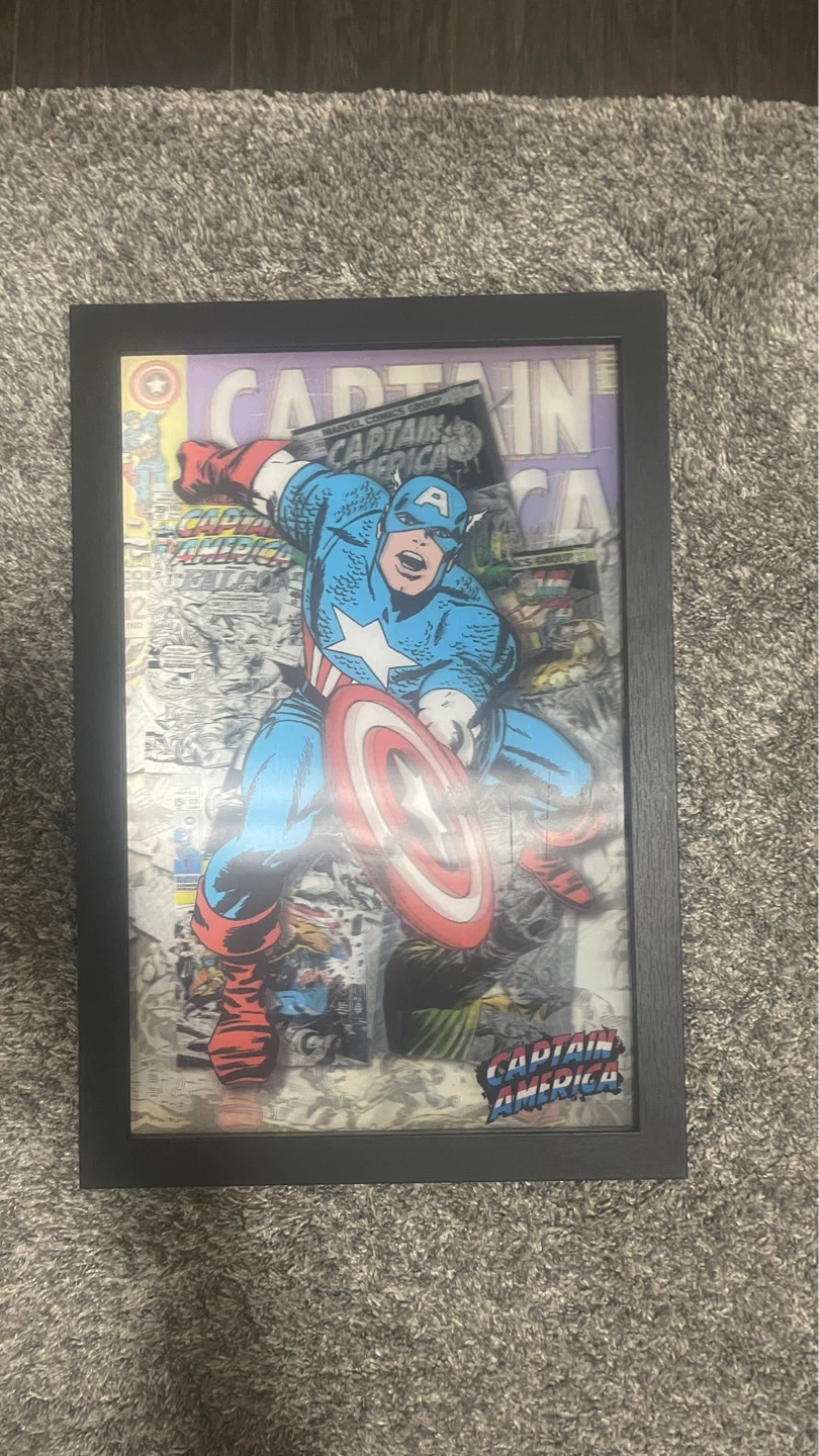 Marvel Captain America Framed Comic Art