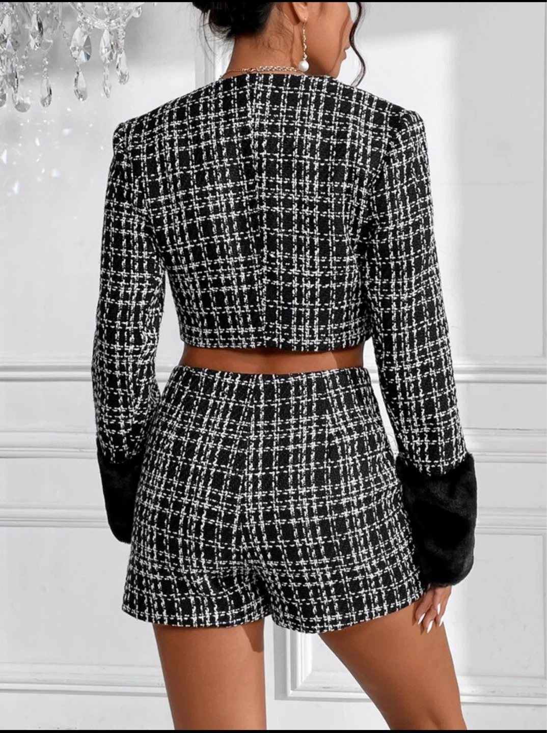 Tweed Crop Jacket & Shorts Set - photo 2