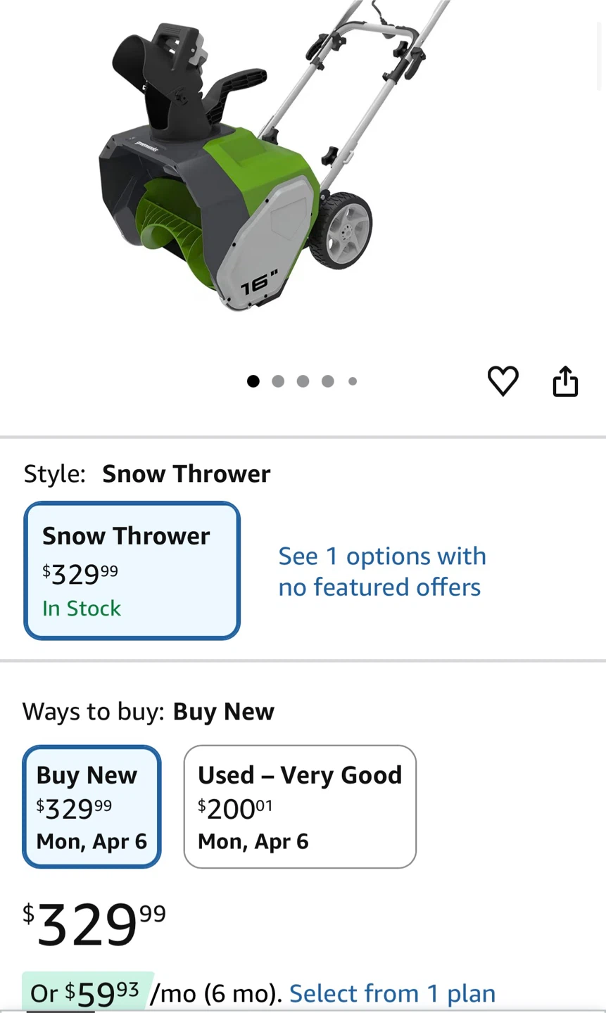 Greenworks 10A 16-Inch Electric Snow Thrower - photo 2
