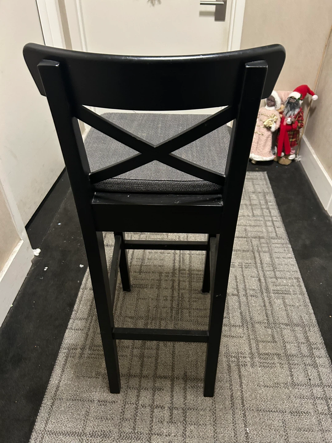 IKEA Black Bar Stool with Padded Seat