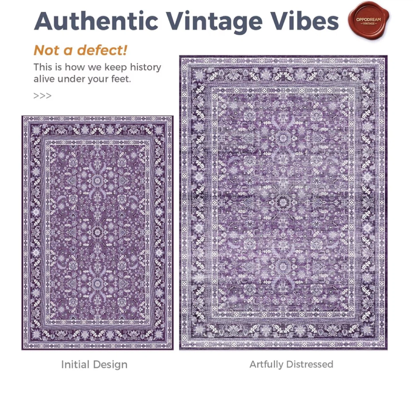 5x7 OPPODREAM Vintage Purple Area Rug 5x7 - photo 3