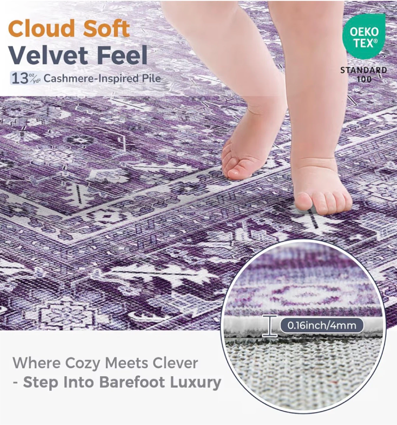 5x7 OPPODREAM Vintage Purple Area Rug 5x7 - photo 4