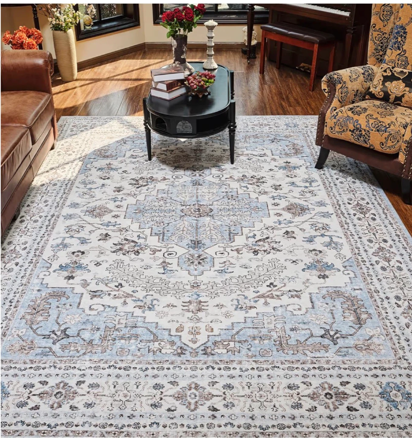 Low Pile Area Rug - 5x7 ft