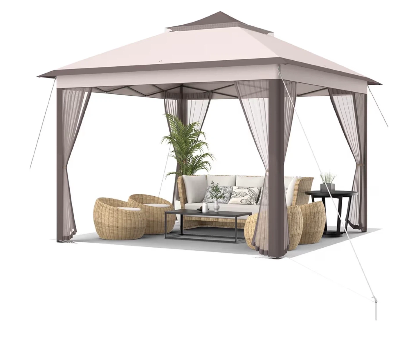 Multifunctional Gazebo Tent 11'x11' with Vented Top and Mesh - photo 2
