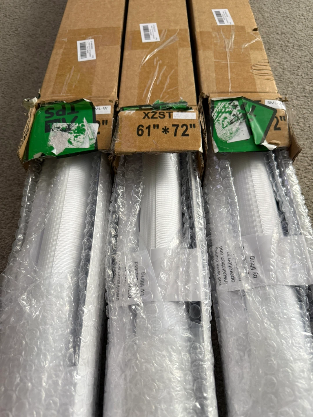 NEW 3X White Cordless Zebra Blinds, 61”W x 72”H - photo 3
