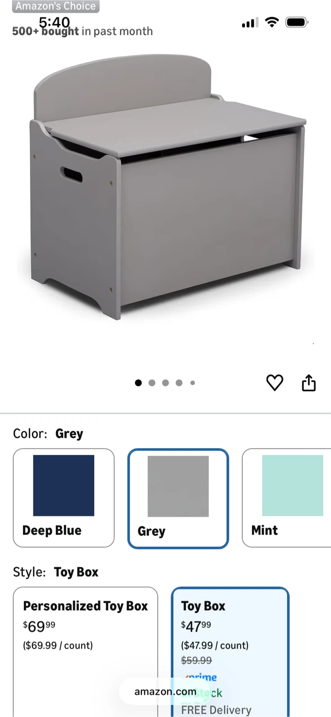 Grey Toy Box