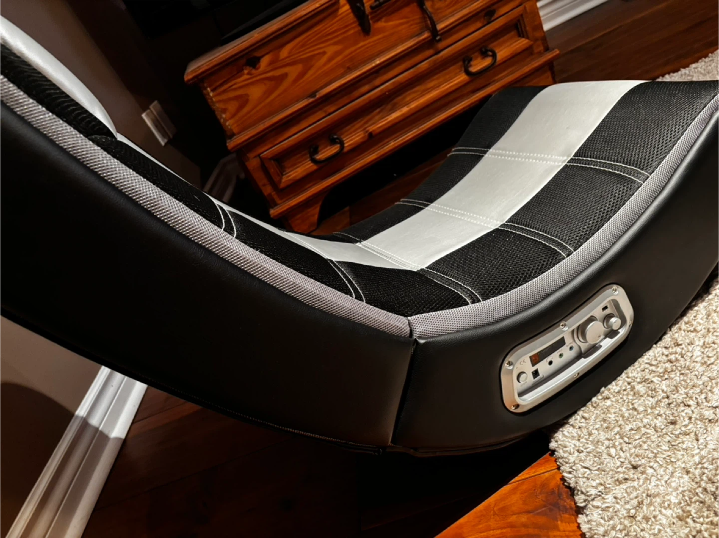 Black and White Gaming Chair with Speakers - photo 3