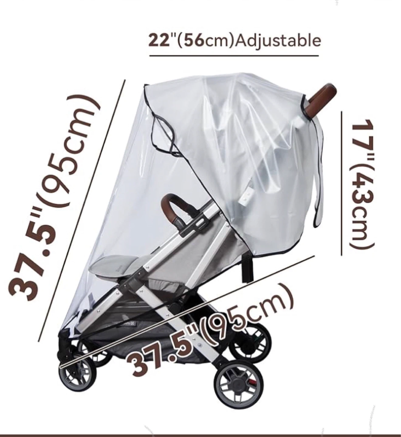 Bemece Stroller Rain Cover wind proof’ water proof - photo 4