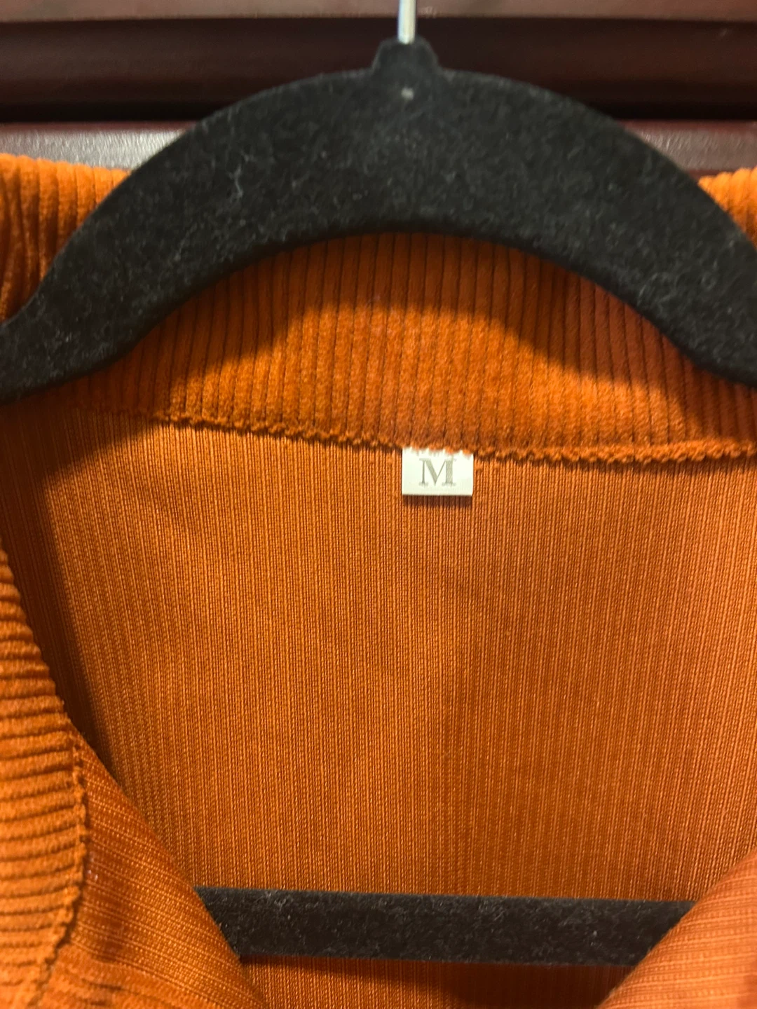 New Orange Corduroy Button-Up Shirt Jacket Shacket - photo 2