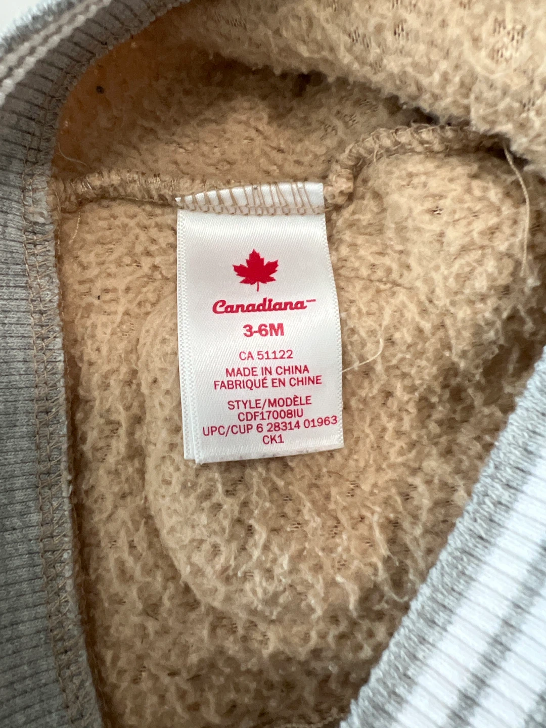 Canadiana Baby Bear Hoodie 3-6M - photo 3