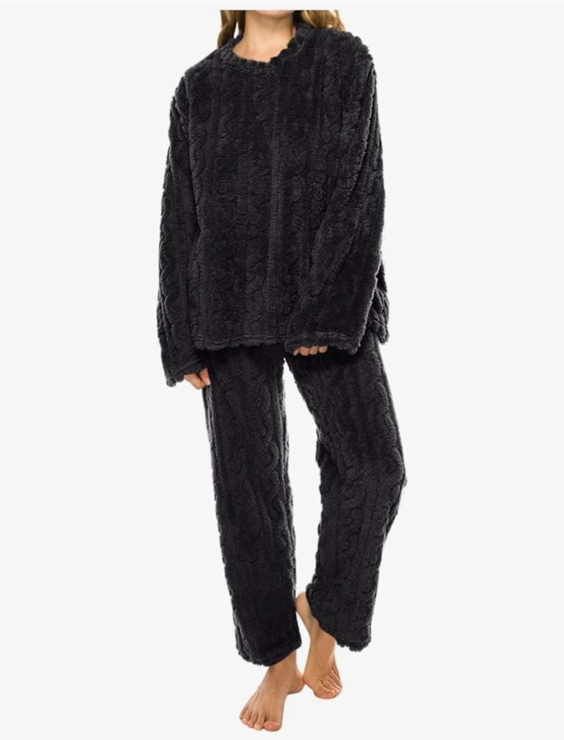 Brand New Cozy Plush Pajama Set, Dark gray