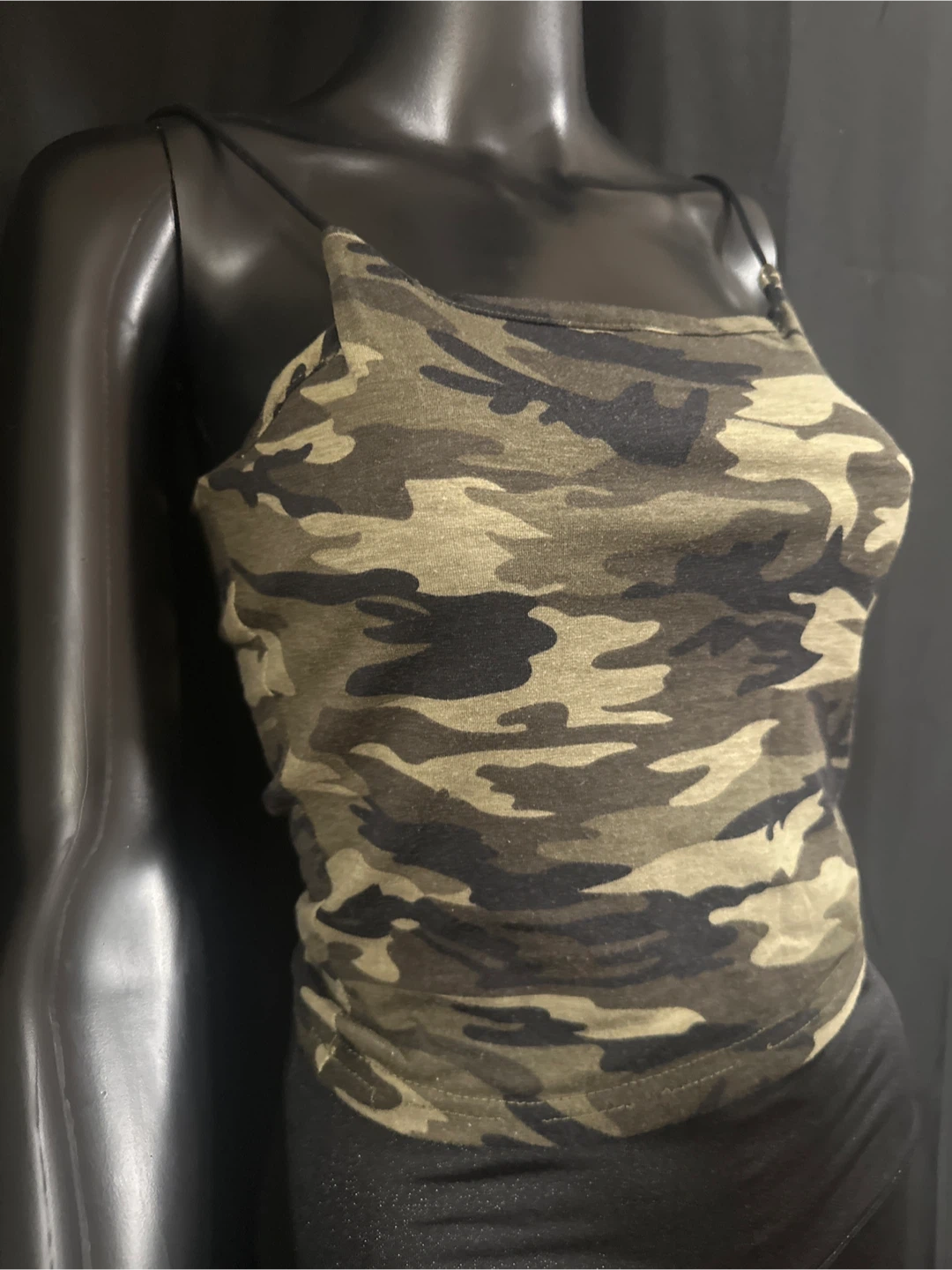 Black Athletic Leggings & Camo Tank Top