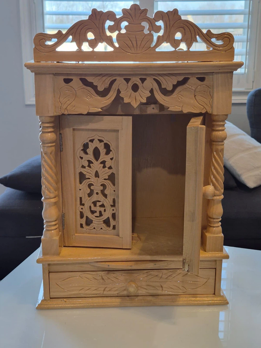Wooden Pooja Mandir with Carvings - photo 5