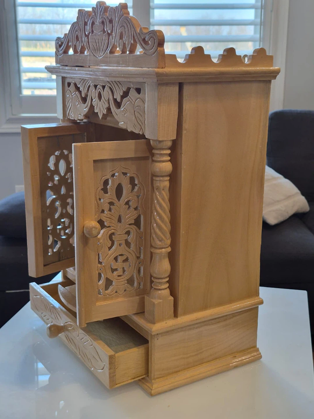 Wooden Pooja Mandir with Carvings - photo 2