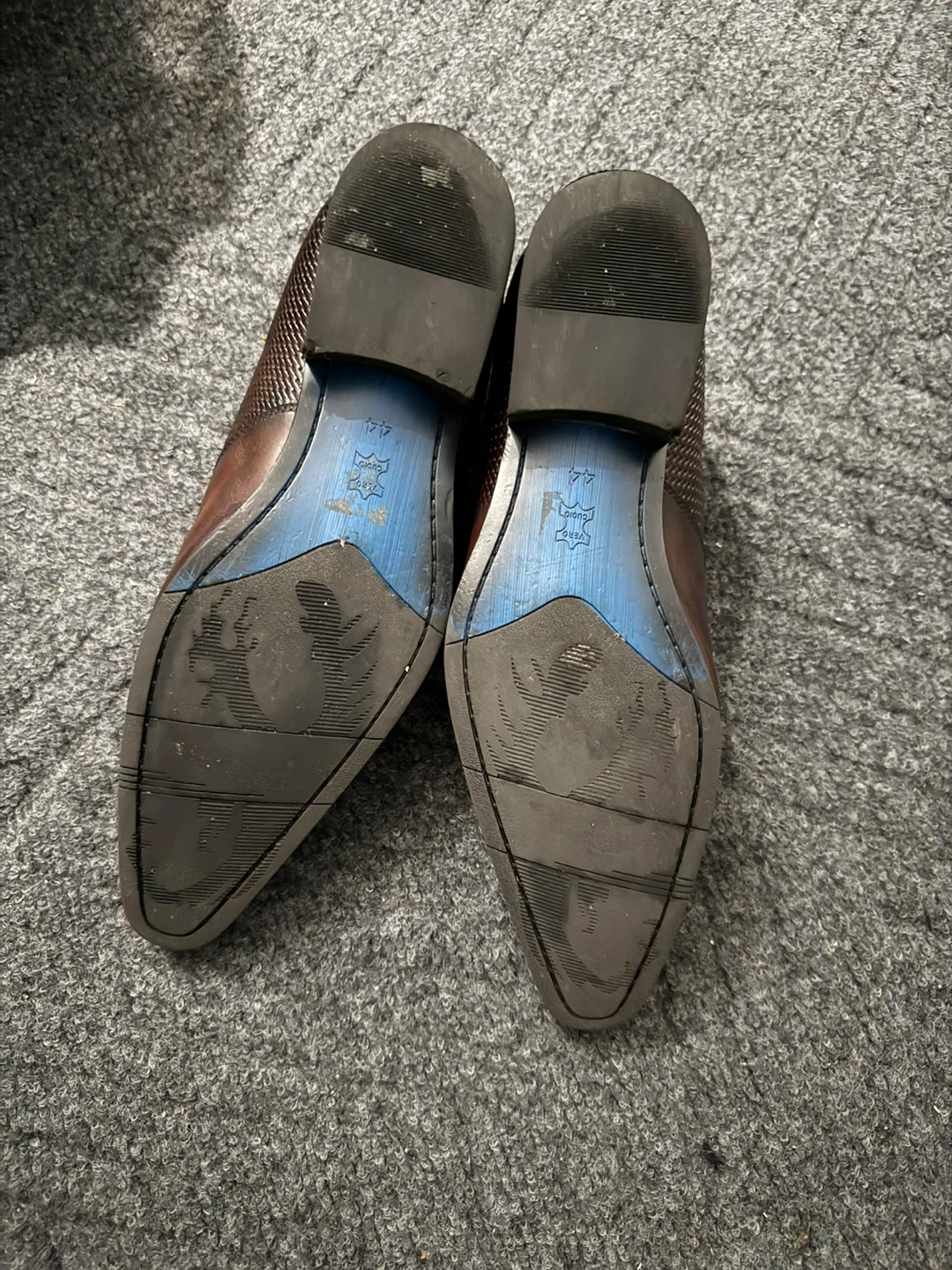 Men's Brown Leather Oxford Dress Shoes - Size 44 - photo 3