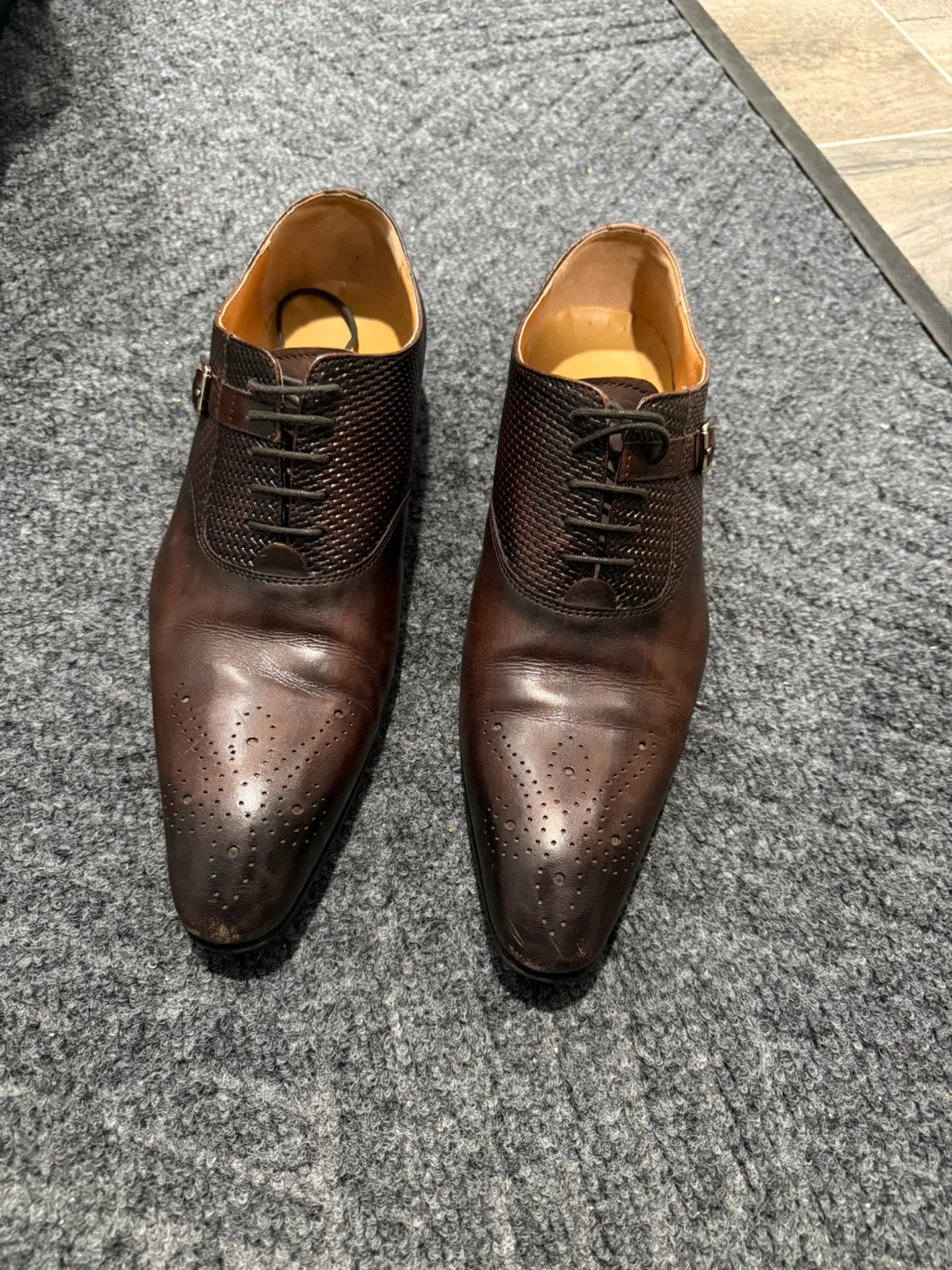 Men's Brown Leather Oxford Dress Shoes - Size 44 - photo 5