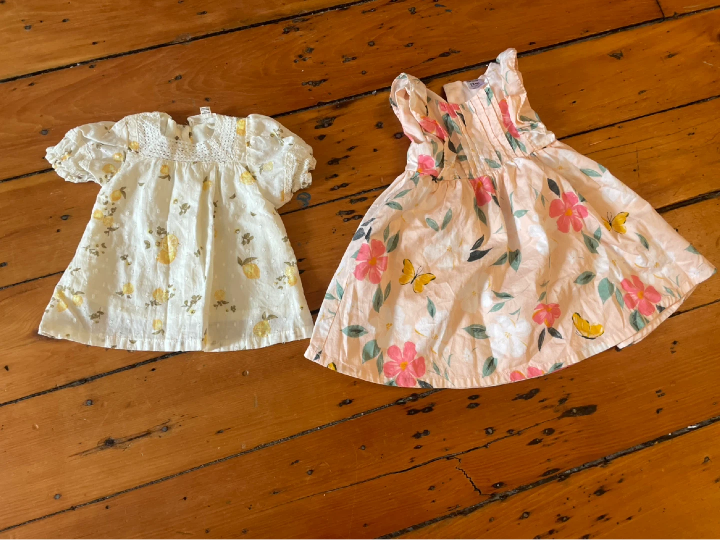 Baby Dress + shirt - Lemon & Floral Prints- 12 months