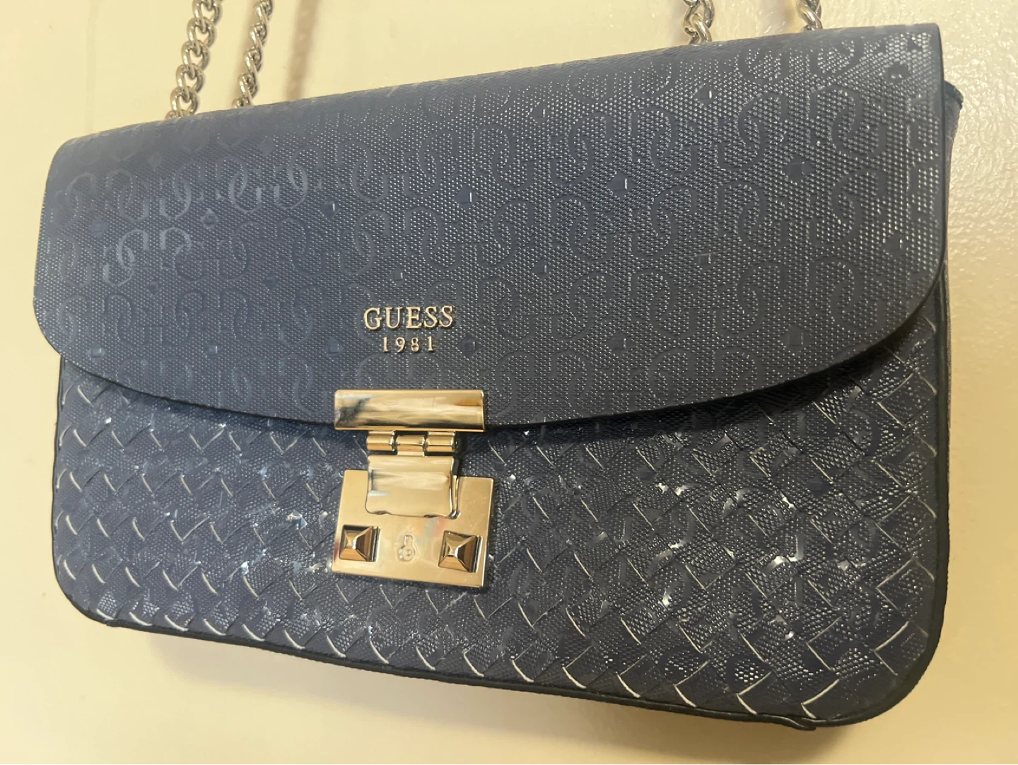 Guess Navy Blue Shoulder Bag