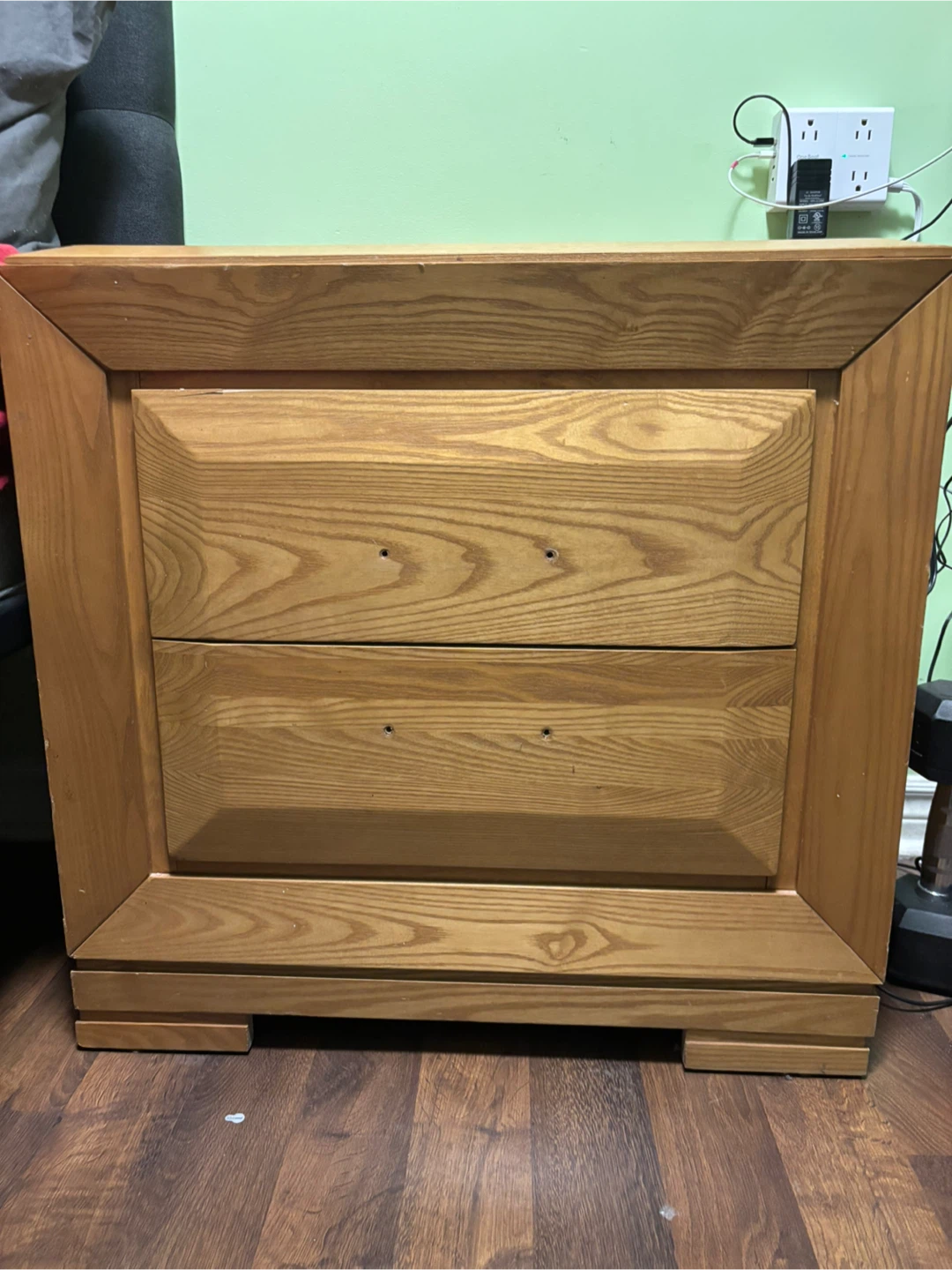 Wooden 2-Drawer Nightstand