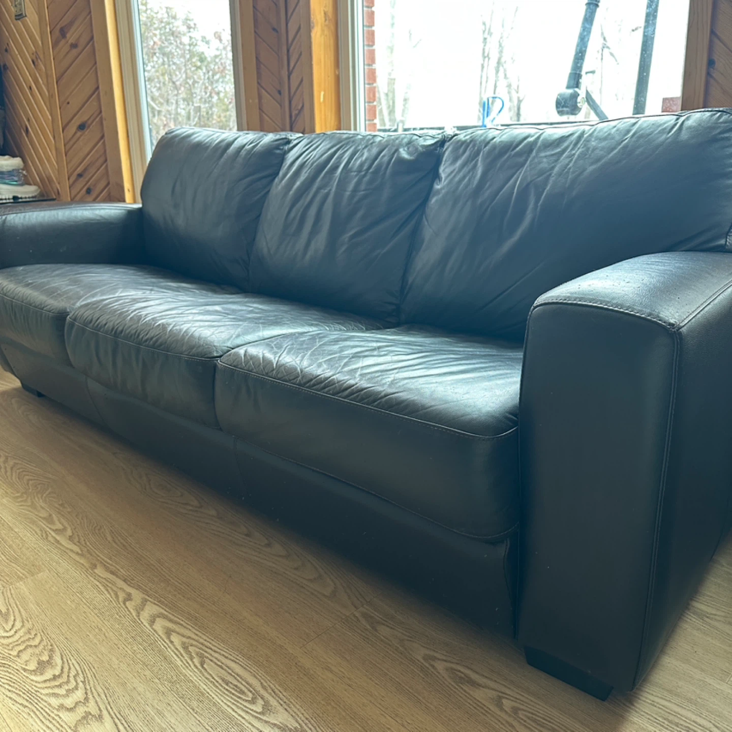 Modern Genuine Leather Dark Expresso Sofa (CAN DELIVER) - photo 2