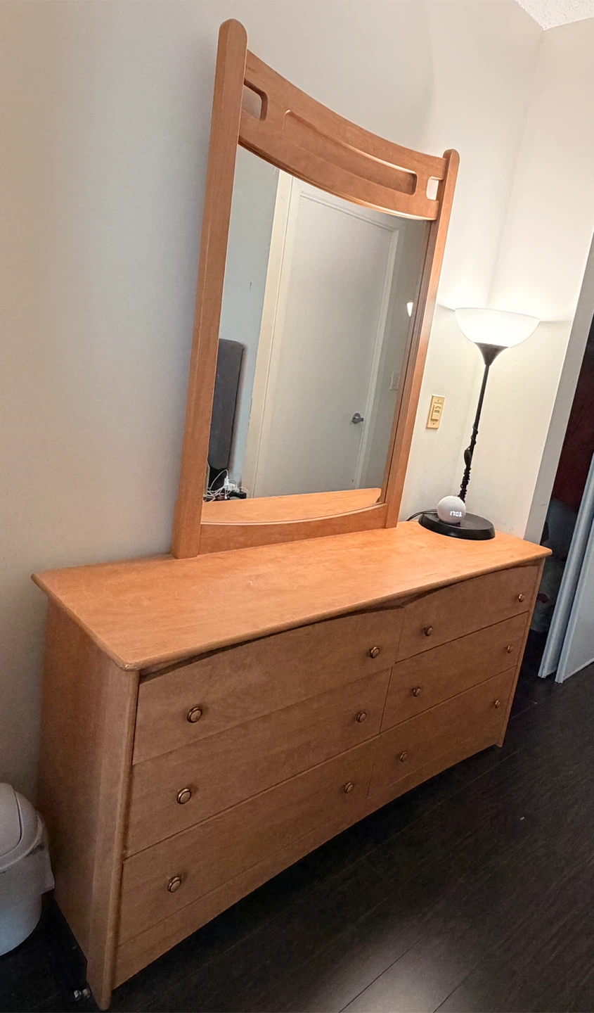 Wooden Dresser with Mirror - photo 2