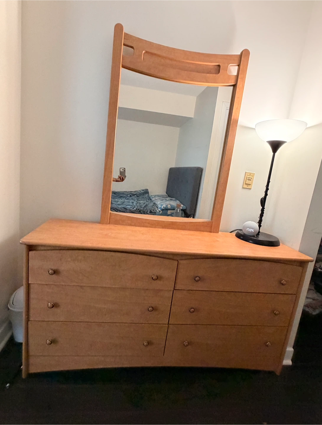 Wooden Dresser with Mirror