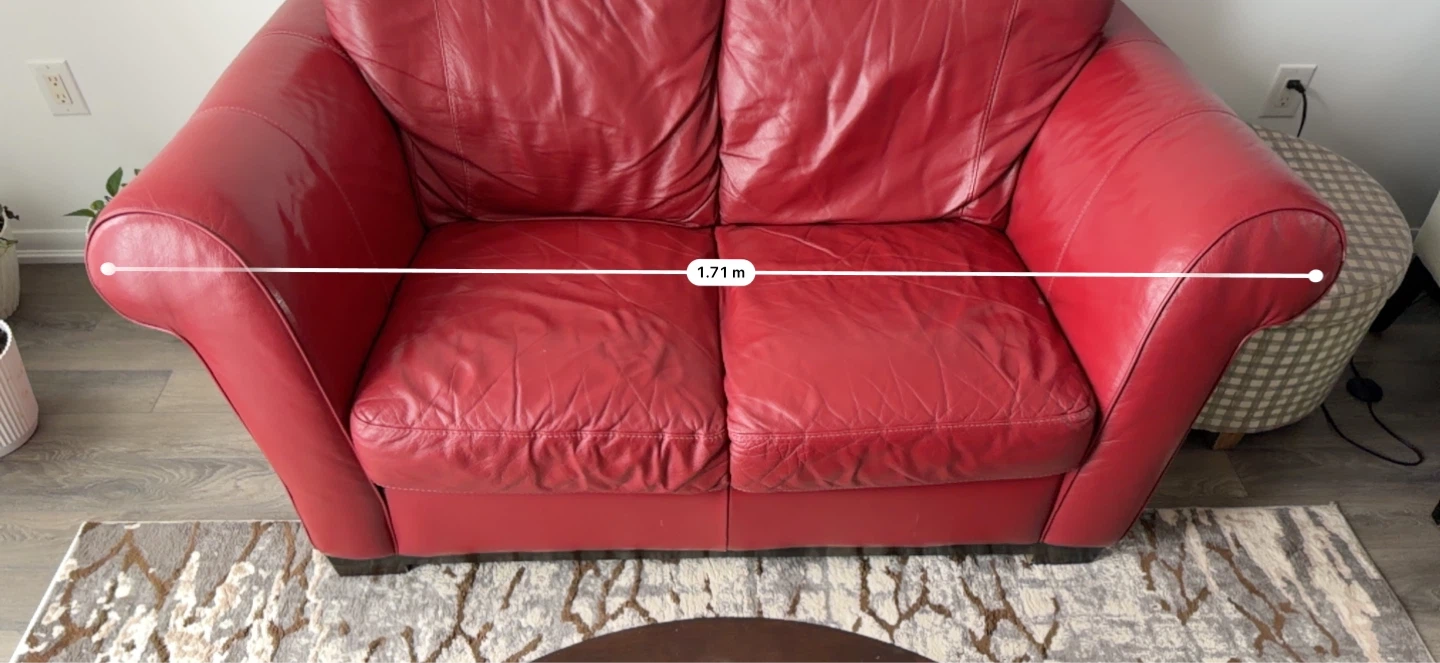 Red Leather Loveseat - 1.71m Wide - photo 3