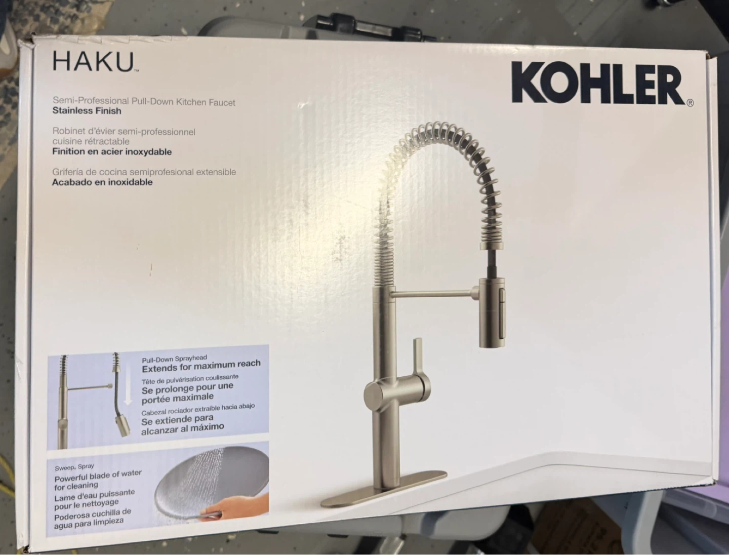 KOHLER Stainless Finish Pull-Down Kitchen Faucet