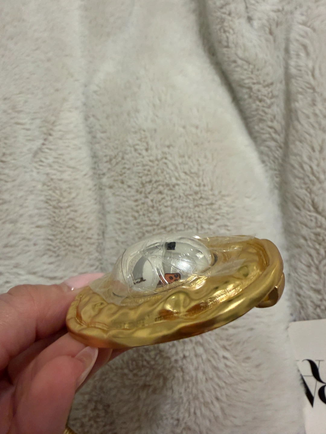 Zara Gold Tone Stretch Belt with Double Oval Buckle - photo 2