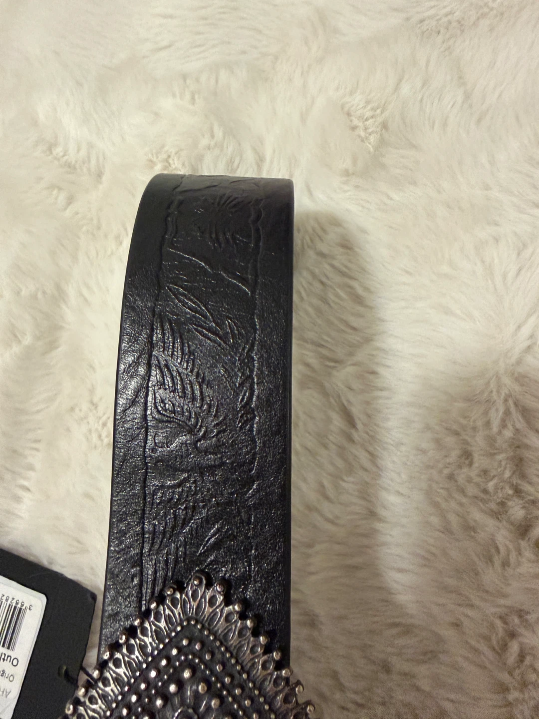The Kooples Black Leather Belt with Heart Buckle - photo 3