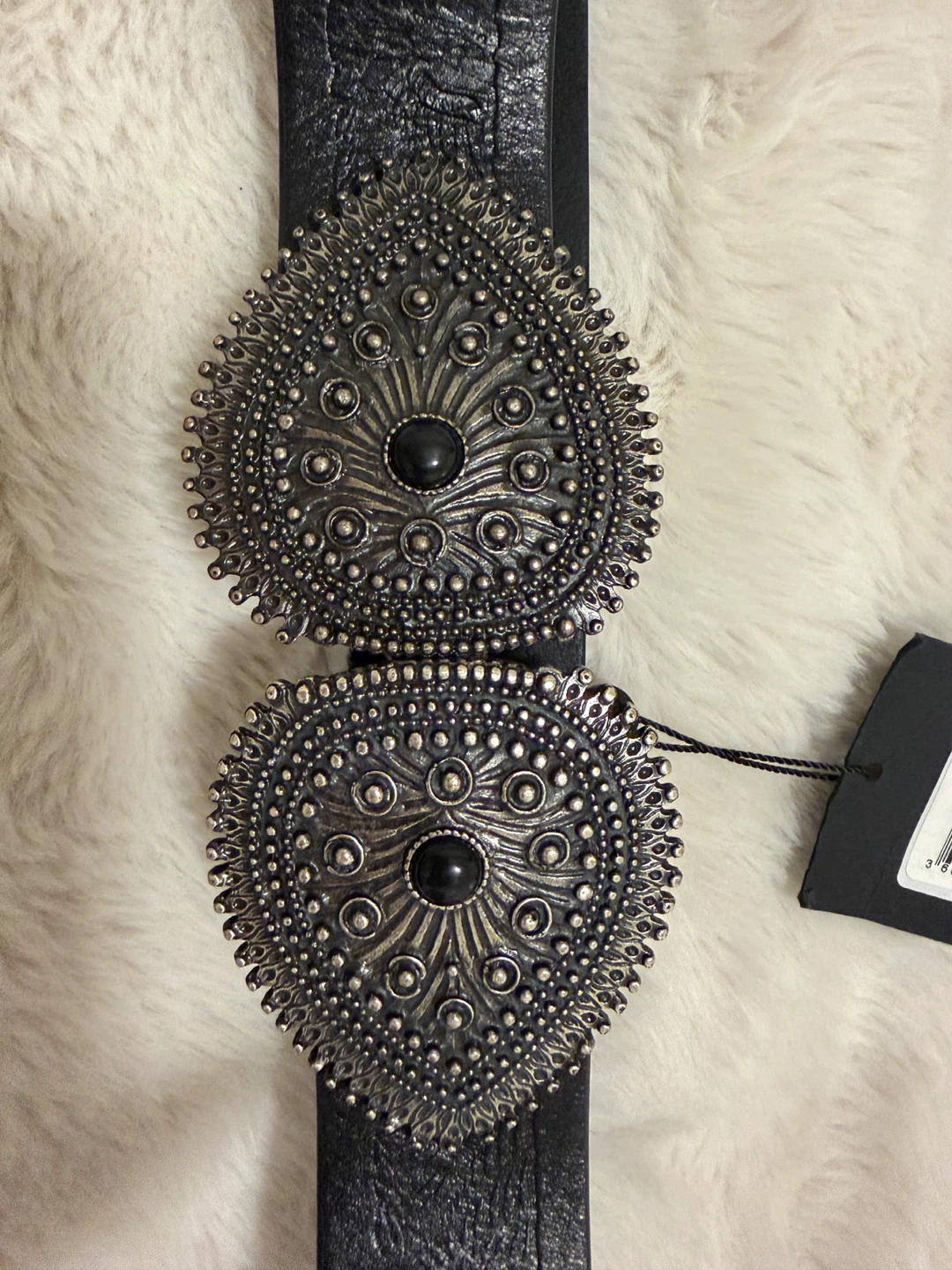 The Kooples Black Leather Belt with Heart Buckle - photo 2