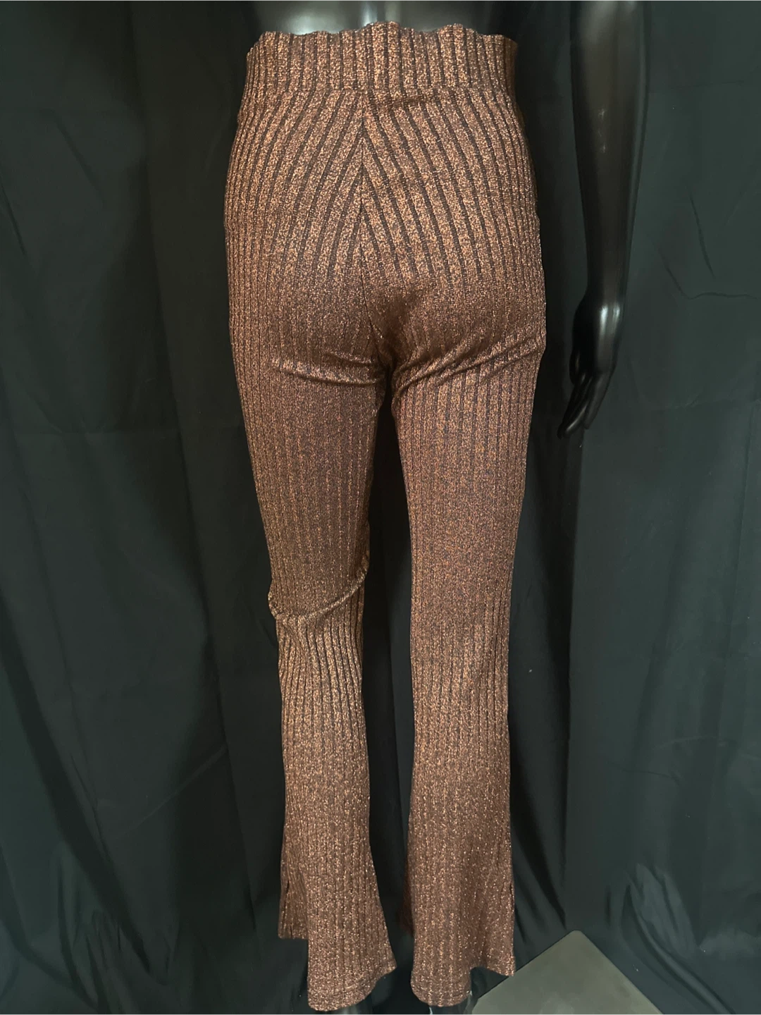 Bronze Ribbed Flare Pants - photo 2