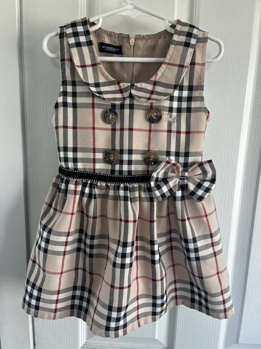 Burberry London Tartan Dress with Bow, size 2T