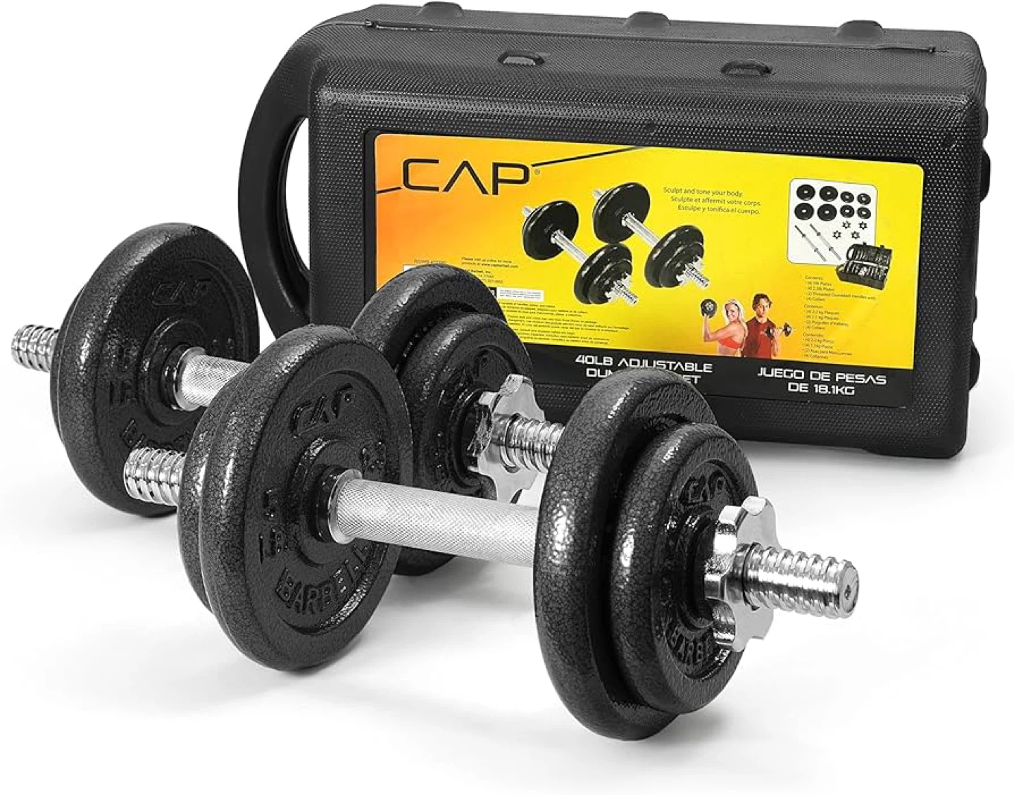 CAP Barbell 40-pound Adjustable Dumbbell Set with Case
