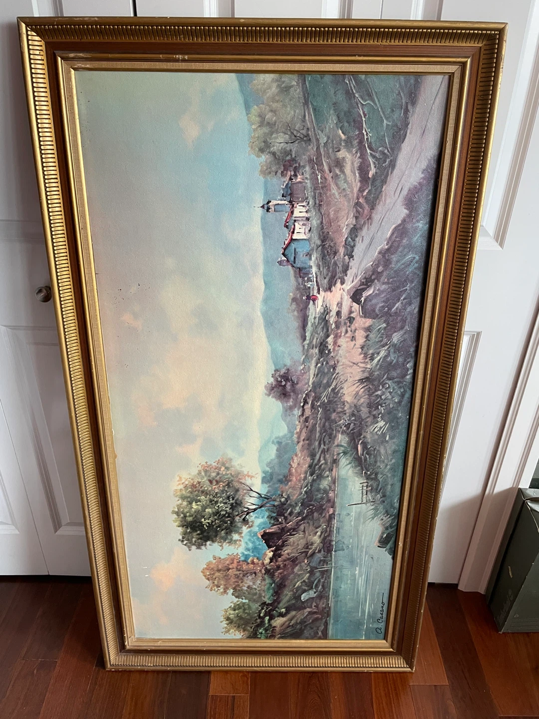 Golden Wooden Frame and Landscape picture